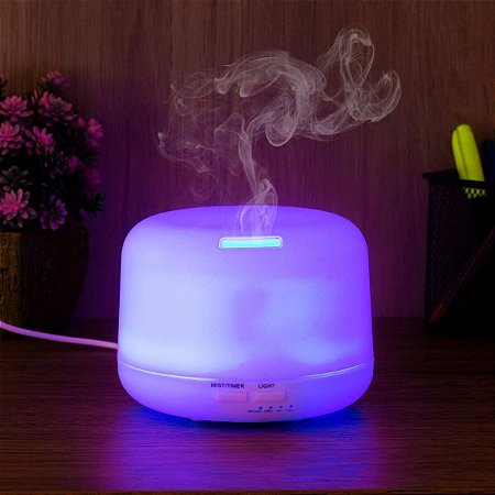 UMIDIFICADOR DIFUSOR AROMATIZADOR 300ML LED 7 CORES